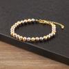 AIBEF Classic Simple Copper Round Bead Bracelet Gold/Silver/Rose Color Women Adjustable Bangle Jewelry Accessories Birthday Gift