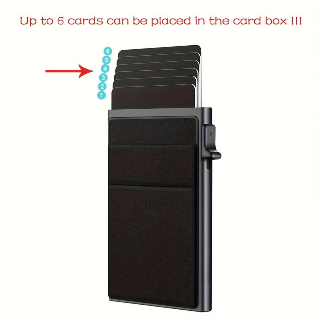 Men's RFID Aluminum Card Holder: In-Stock, Side-Push Design