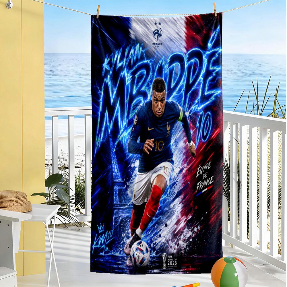 Star Player Kylian Mbappé Beach Towel Super Soft Absorbent Comfortable Lightweight