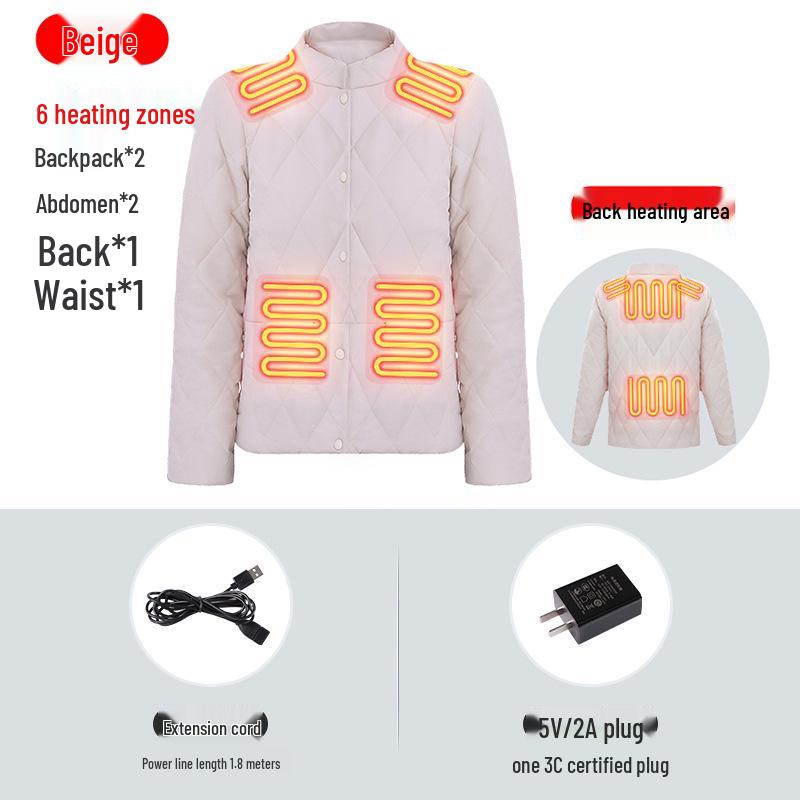 

Smart Heated Women s Jacket - Temperature Control, USB Charging, Cotton Coat for Winter 3XL (140-155 lbs)