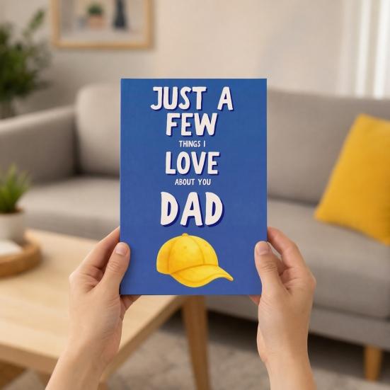 Fill-in-the-blank Memory Book, Just A Few Things I Love about You Dad Journal, 51 Sheets Book Keepsake, Sentimental Gift to Dad from Child, Gift for