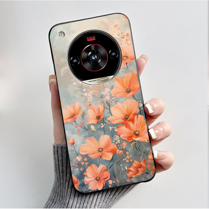 Printed Phone Case For ZTE Nubia Focus 2 Ultra 5G Funda Capa Soft Silicone Black Shell Cover Cute Flower Cartoon Casing Coque