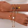 Y2K Sweet Cool Colorful Round Letter Pendant Knot Bracelet, 18K Gold Plated Stainless Steel Jewelry