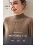 Women's Pure Cashmere Semi-High Neck Solid Color Thick Pullover Sweater for Autumn and Winter