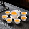 High Quality White Porcelain Tea Set Gaiwan Bamboo Hat Cup  Kung Fu Chinese Ceramic Teaware Home Office Business Tea Insufer