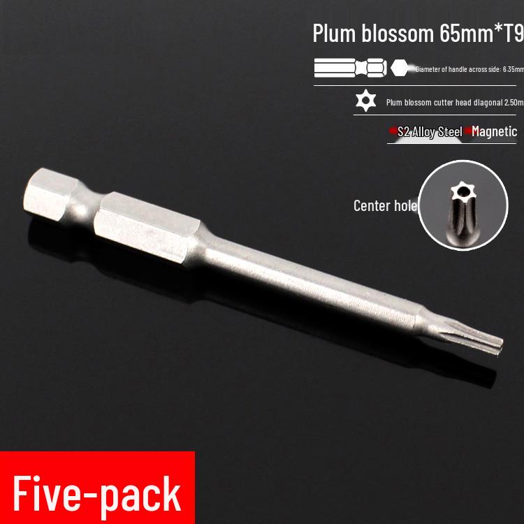 Plum Blossom S2 Magnetic Hex Screwdriver Set - 6.35mm Pneumatic Drill Bit Set