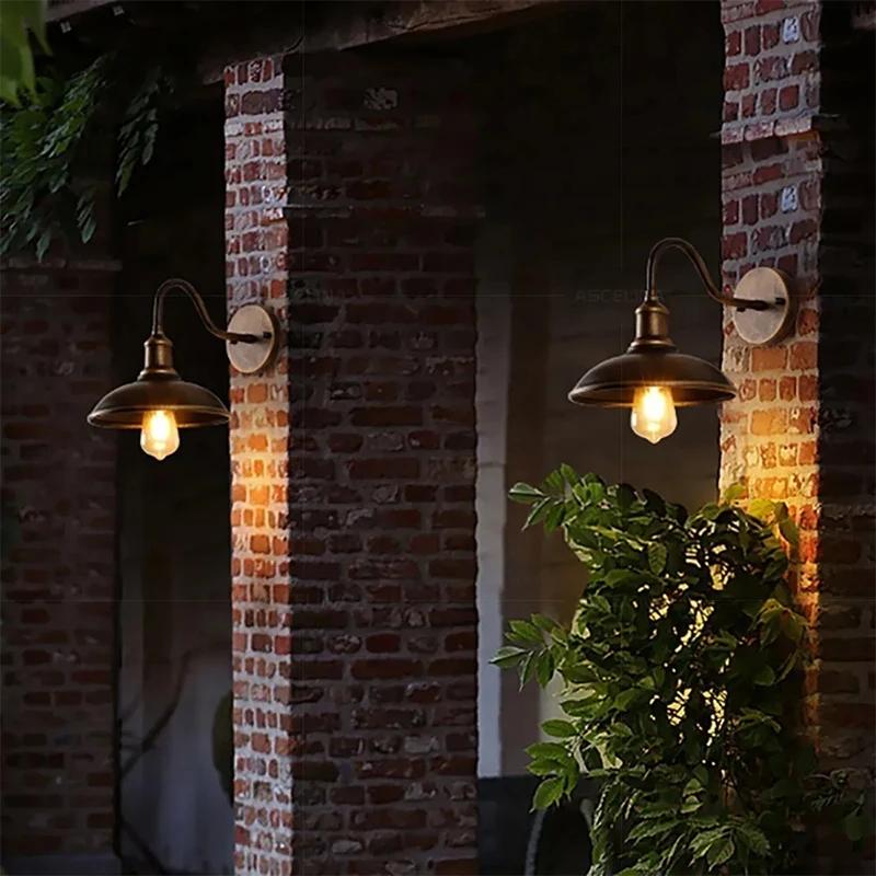 Retro Iron Porch Light DC 85-265V Outdoor Lights Garden Garage Wall Lamp Waterproof Wall Lamp Home Decor Lampara Exterior Pared