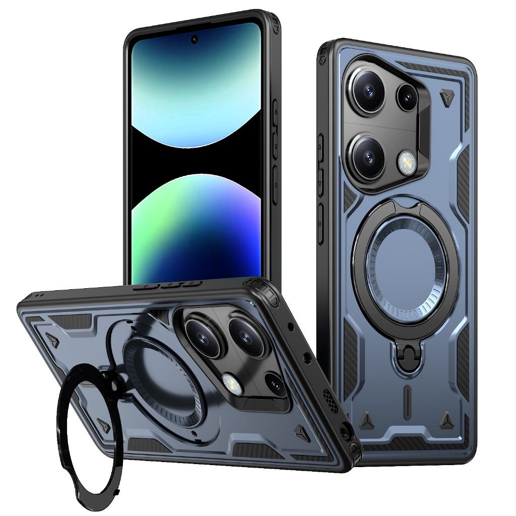 For Magsafe Phone Case For Xiaomi Redmi Turbo5 Max Turbo4 Note 13 14 15 Pro+ Plus 5G 14S 13R 360° Magnetic Ring Holder Cover