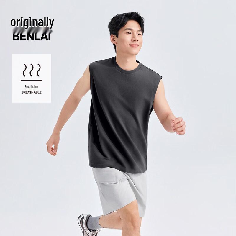 

Мужской повседневный жилет без рукавов с плиссированной текстурой L