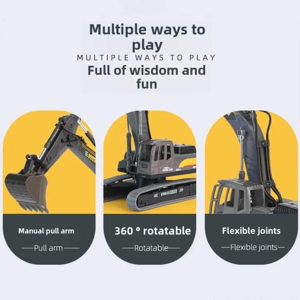 Rotatable Excavator Model Toy Simulation Construction Vehicle Model  Collection