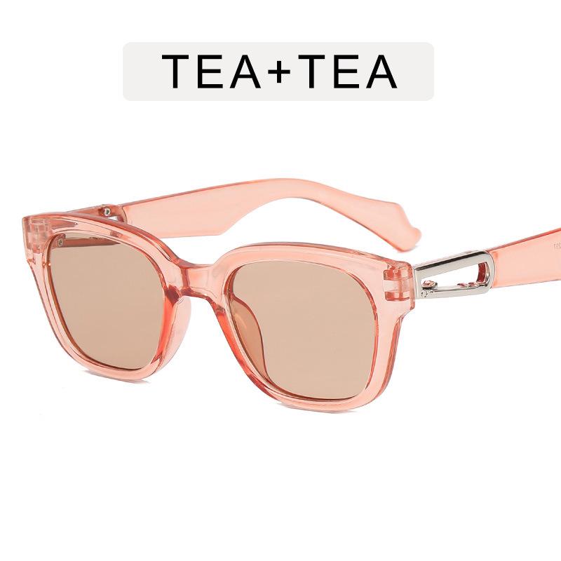 2022 Retro European & American Blue Transparent Hook Style Sunglasses for Women