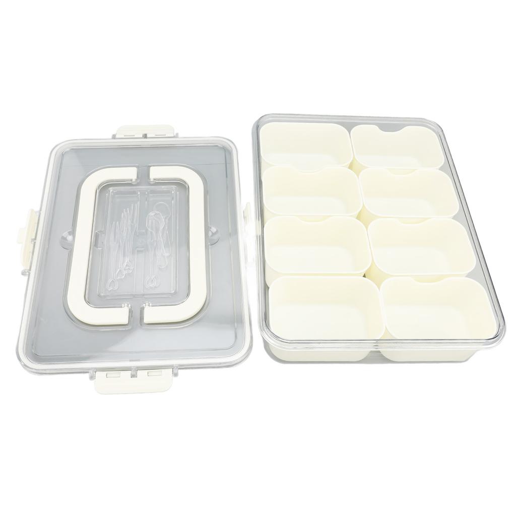 Portable Snackle Box Container 8 Compartment Clear Snack Platters Divided Serving Tray with Lid and 
