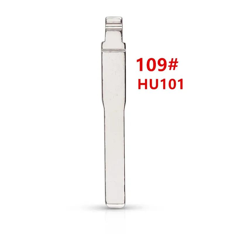 

10 шт./лот #109 HU101 Пустой металлический неразрезанный лезвие для складного пульта-ключа Fordflip key remotes