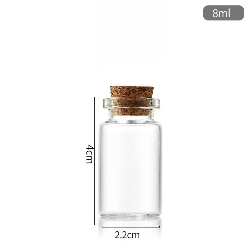 

Small Capacity Kitchen Condiments Storage Bottle Creative Home Decoration Tools Hangable Cork Stopper Transparent Glass Vial 20pcs