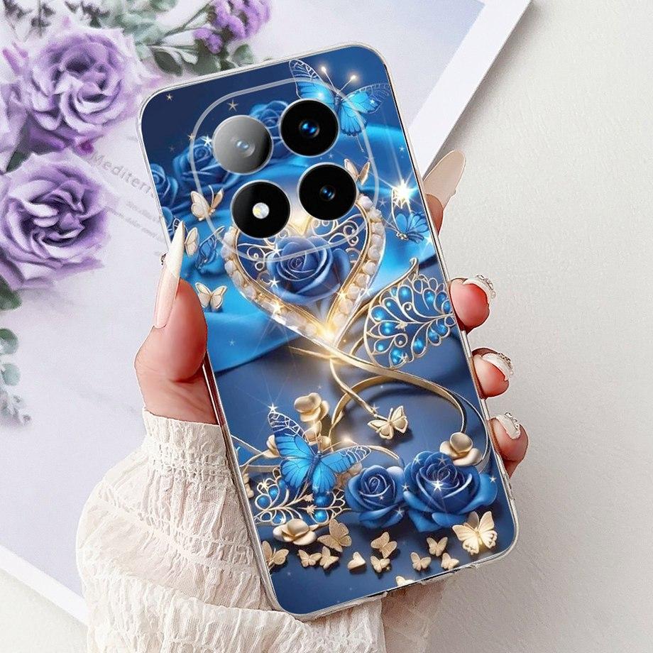 For Xiaomi Redmi Note 14 Pro+ 14Pro Note14 4G 5G Phone Case Back Cover Girly Fashion Flower Butterfly Paintong Soft TPU Fundas