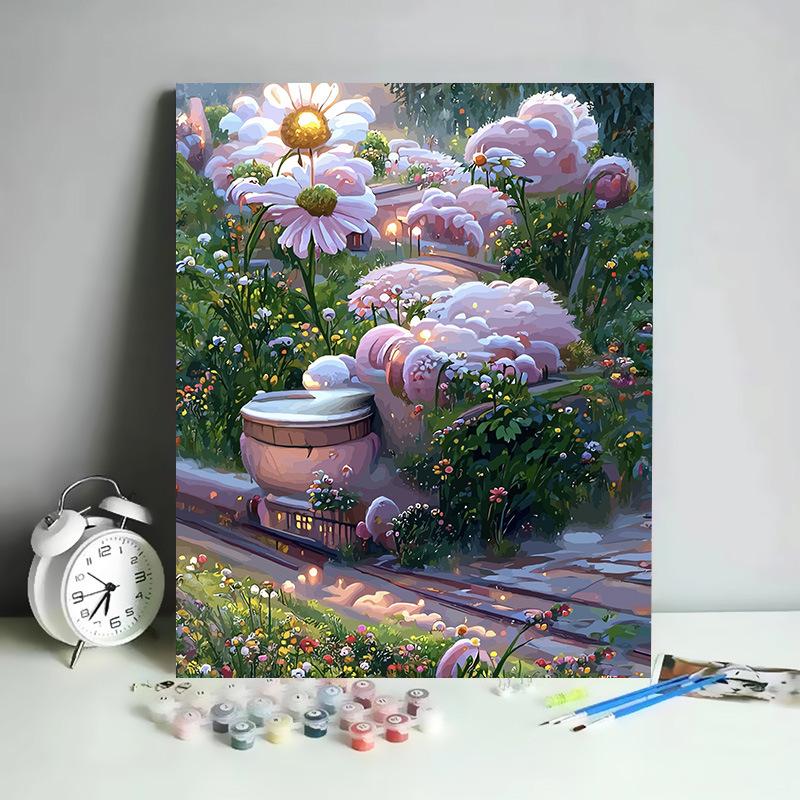 DIY Digital Oil Painting Kit Hand Paint By Numbers Acrylic Landscape Wall Art Birthday Gift