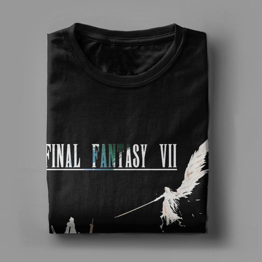 Cloud Vs Sephiroth Final Fantasy Men's T Shirts Amazing Tee Shirt Short Sleeve Round Neck T-Shirt 100% Cotton Gift Idea Clothing
