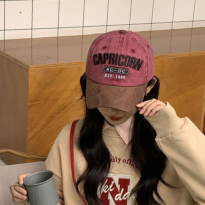 Fashion Vintage Baseball Hat for Women Summer Letter Embroidery Patchwork Duck Tongue Cap Girls Peaked Outdoor Hat