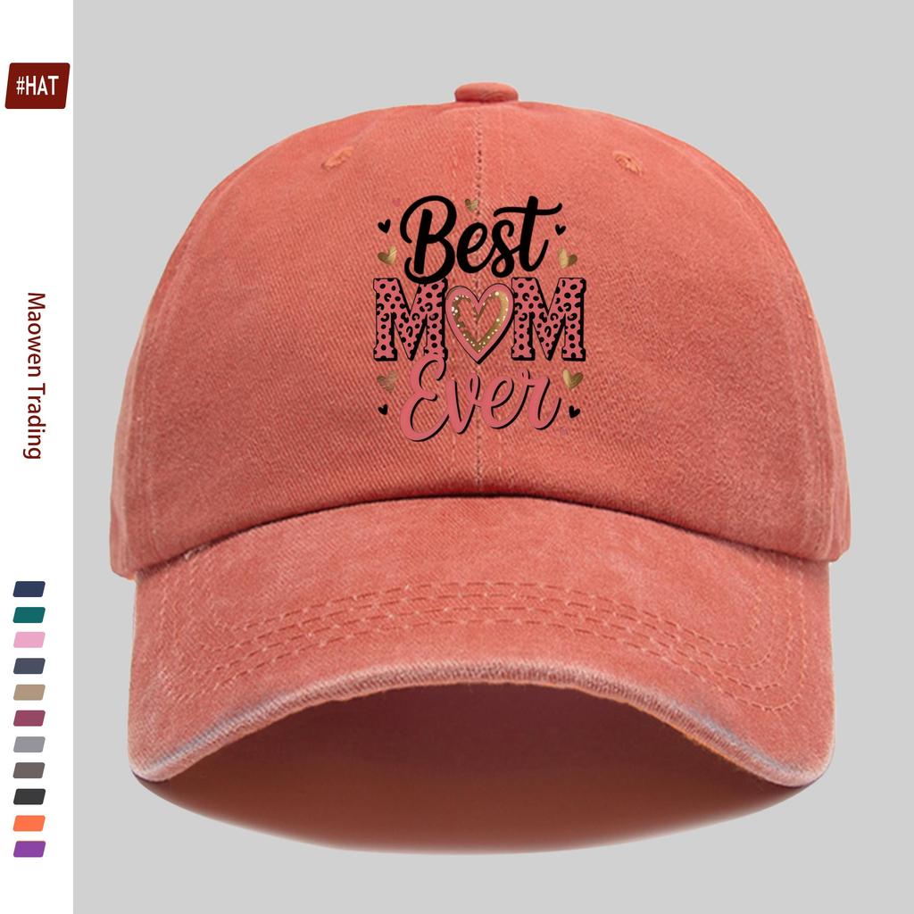 Pc Pcs Leopard Print Best Mom Ever Baseball Cap Suitable for Women Men Adjustable Trucker Hat with Buckle Strap Vintage