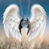 Ghost Wings Vintage Necklace: Exquisite Natural Stone & Unique Antique Silver Pendant
