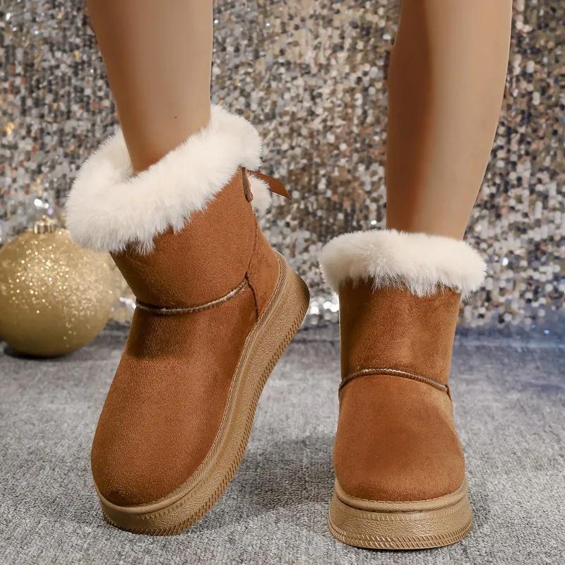 

Мода 2025 Горячая Распродажа Женская Обувь До середины икры Женские Сапоги Мода Большой Размер Повседневные Зимние Плюс Бархат Сохраняют Тепло Бестселлер Зимние Сапоги 36 верблюд