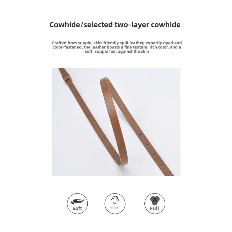 New arrival calfskin belt women's silm pattern thin belt