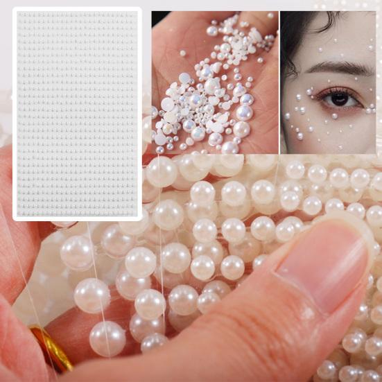 750Pcs Imitation Pearl Sticker Exquisite DIY Body Art Self Adhesive Eyes Face Temporary Tattoo Phone Nail Decoration 3D Sticker Girl Gift