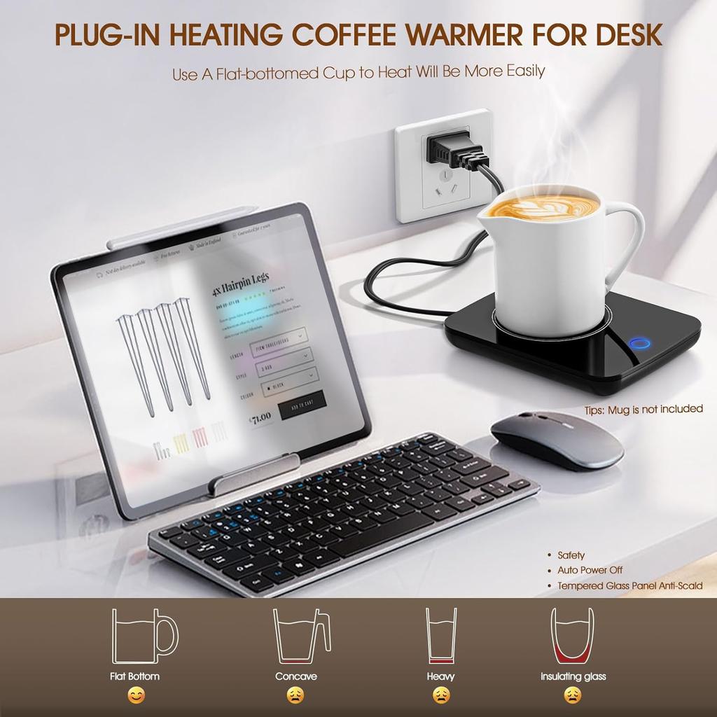 Misby Mug Warmer, Coffee Cup Warmer with Auto Shut Off, Gravity-Induction Coffee Warmer for Desk Use, Coffee Mug Warmer for Coffee Lovers Gift Keep