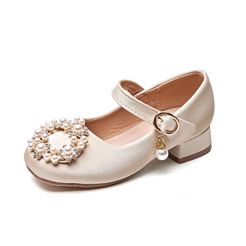 Mädchen Prinzessin High Heels: Leder Schuhe Frühling/Herbst 2025