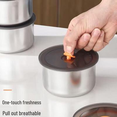 ZISIZ Stainless Steel Round Food Storage Container Set