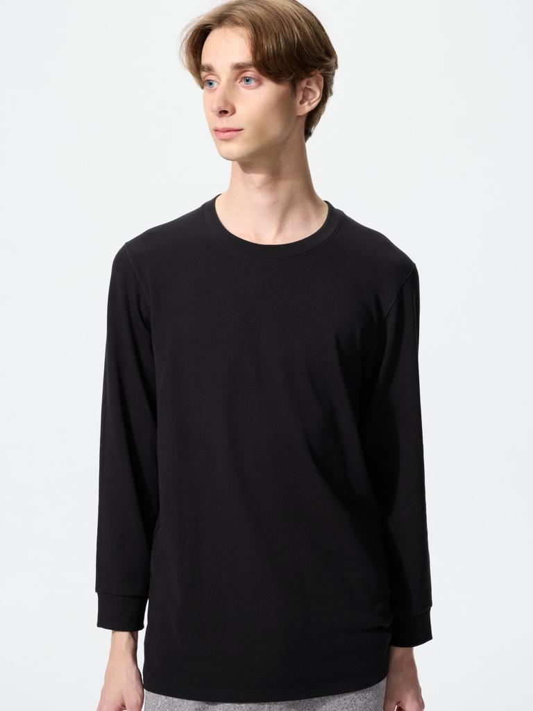 Uniqlo HeaTTech CoTTon Crew Neck T 9 Sleeve