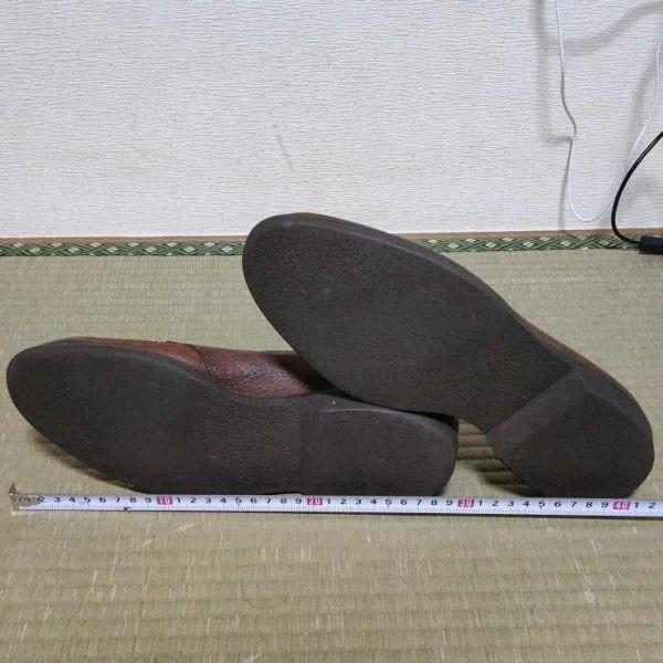 60s-70s Vintage/Allen Edmonds Turf-Skos/Pigskin/Boarhide U-Tip Leather Shoes/9.5C/26.5-27.0/Brown/(USED)