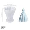 Diy Aroma Candle Plaster Mold 3d Wedding Princess Dress Gown Baking Silicone Mold For Home Wedding Valentine'S Day Party Decor