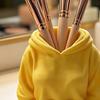 3D Printed Hoodie Pen Holder, Makeup Brush Organizer for Desk, Creative Sweatshirt Shape Pencil Storage Container, School Office Supplies