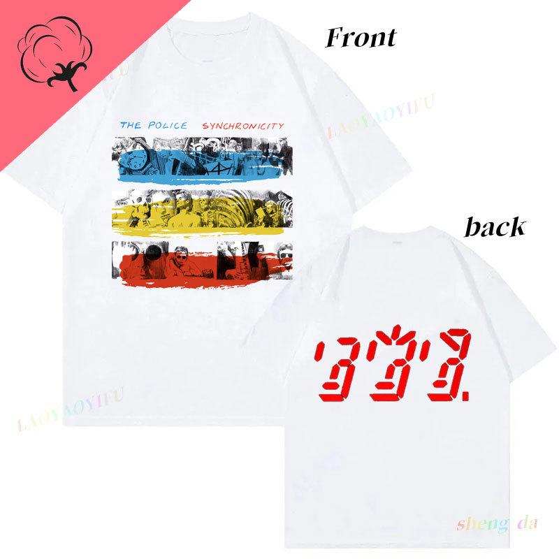 

Camiseta The Police Ghost Synchronicity Concert Unisexs T Shirt Rock Roll Band Music Printed Tee Cotton Double Side Graphic Tshirts S