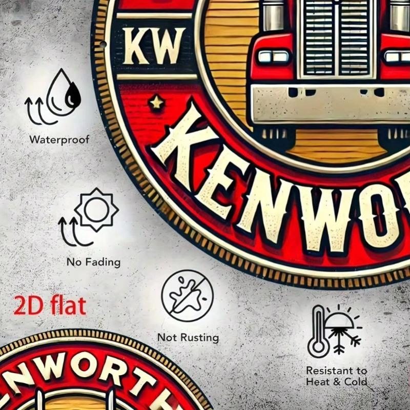 Vintage Kenworth Truck Metal Sign 8x8 Inch Wall Art Decor