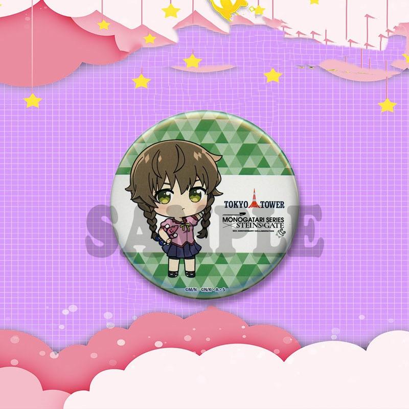 Kurisu Makise Mayuri Shiina Rintaro Okabe Cartoon Round Badge Anime Steins Gate Brooch Clothing Backpack Accessories Lapel Pins