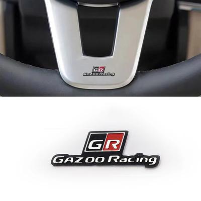 1Pc GR GAZOO Racing Car Steering Wheel Interior Emblem Badge Decals Sticker For Toyota GR GAZOO Racing Logo CHR SUPRA Corolla RAV4 Prius YARiS Hilux