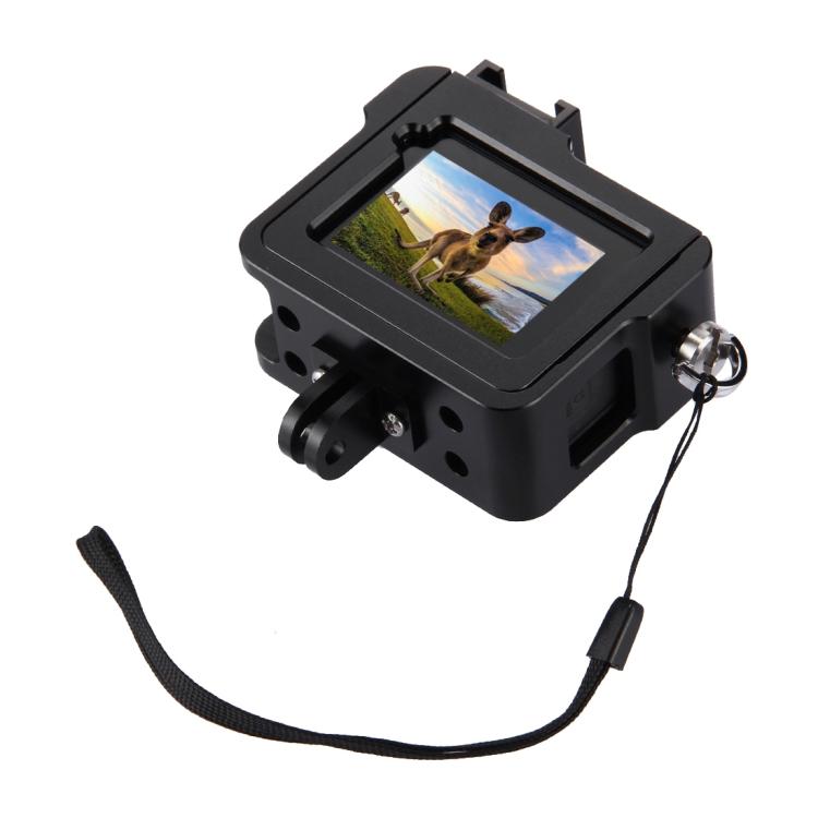 PULUZ Gehäuseschale CNC-Aluminiumlegierung Schutzkäfig mit Versicherungsrahmen und 52-mm-UV-Objektiv für GoPro HERO /7 Schwarz /6 /5