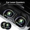 2Pcs Car Laser Coaster Anti-Slip Water Cup Slot Pad For Octavia Superb Rapid Kodiaq Kamiq Vision RS Yeti Karoq Fabia Enyaq Knzh54