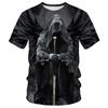 Cross-border Summer Short-sleeved 3DT-shirt Men's Skull Print Hip-hop Crew Neck T-shirt Sports Casual Top