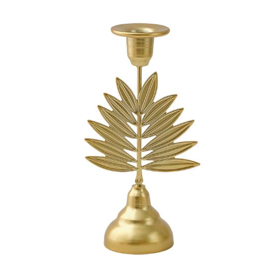 Decorative Vintage Candle Stand Metal Holder, Romantic Candlestick Dinner Table Centerpiece, Retro Style Decor Aged Texture for Wedding Party and Home