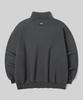 Beodeonteu Garment-Dyed Half Zip Fleece Sweatshirt [Charcoal]