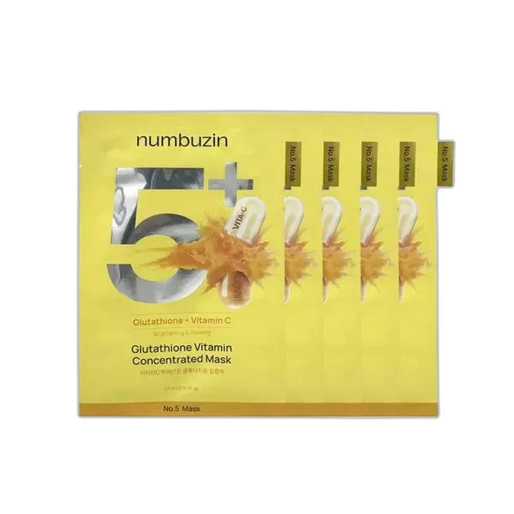 NUMBUZIN No5 Vitamin C Glutathione Film Sheet Mask Glass Skin 5 Sheets