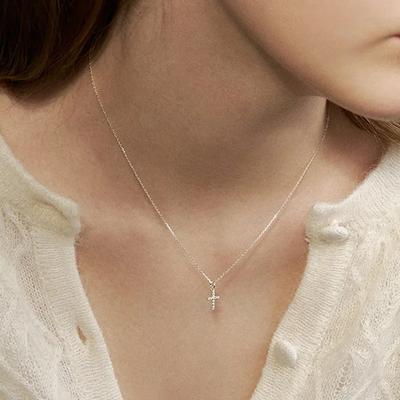 [sv925] Cubic Cross Necklace