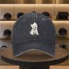 Cappellino da Baseball Lavato con Stampa di Cane Westie Regolabile in Cotone per Esterno Casual Unisex