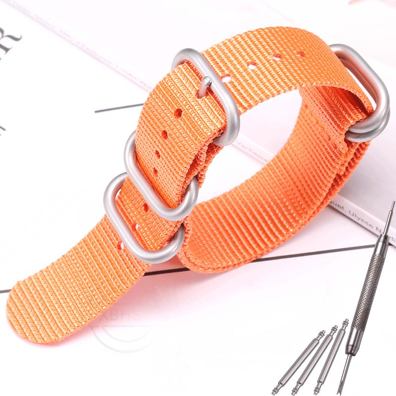 Nylon Strap 18mm 20mm 22mm 24mm Five-Ring Premium Weave Men Women Watch Band Bracelet Heavy Duty Stainless Steel Buckle