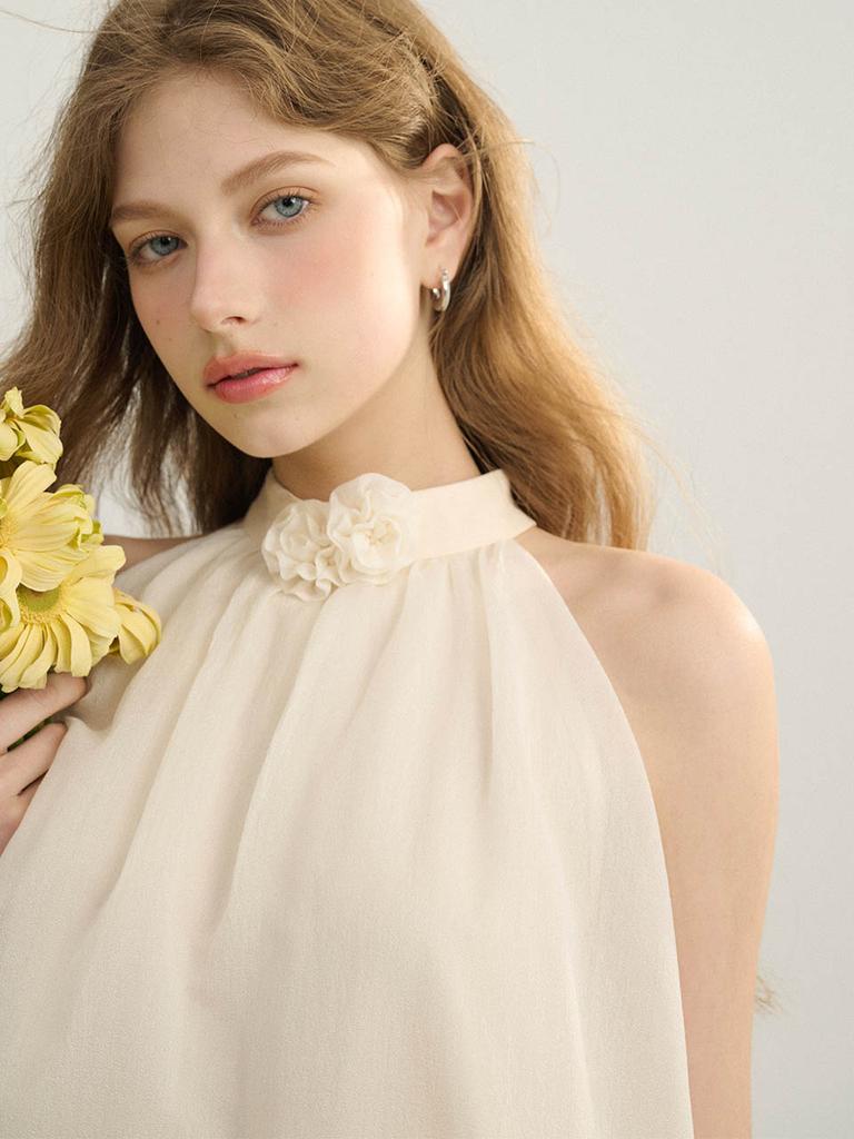 Sinseuden Milk Halterneck Mini Dress