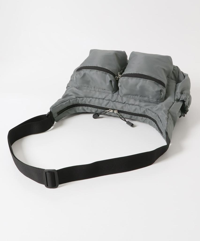 Sunny Label Women's Grosgrain 2-Pocket Shoulder Bag, LAA6-2AJ002, Gray