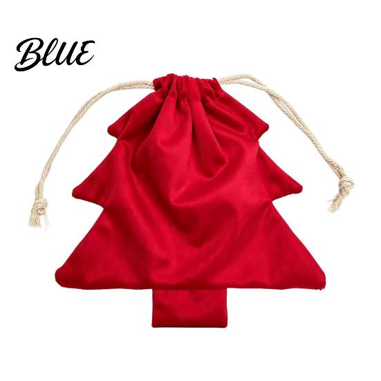 Gift Wrapping Bags for Christmas Tree Drawstring Presents Bag Reusable Plush Pouch Soft Fabric Present Holders Shaped Holiday Favors Bag Candy,